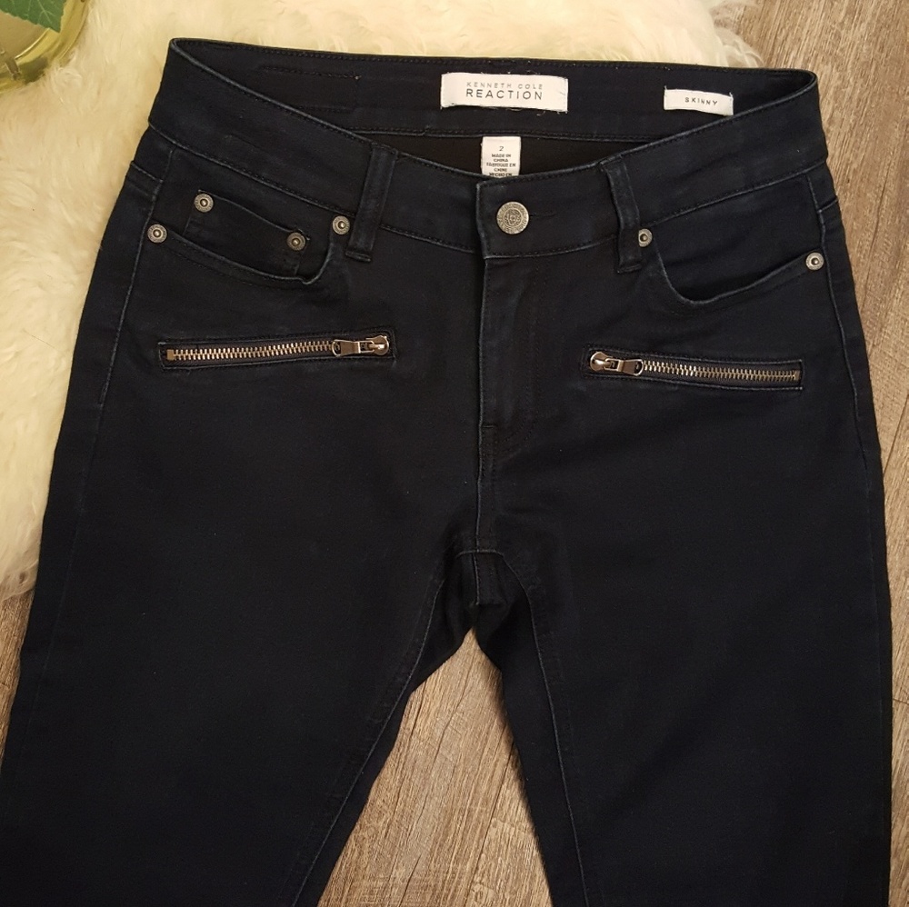 New Kenneth Cole Reaction Moto Skinny Jeans  Sz 2